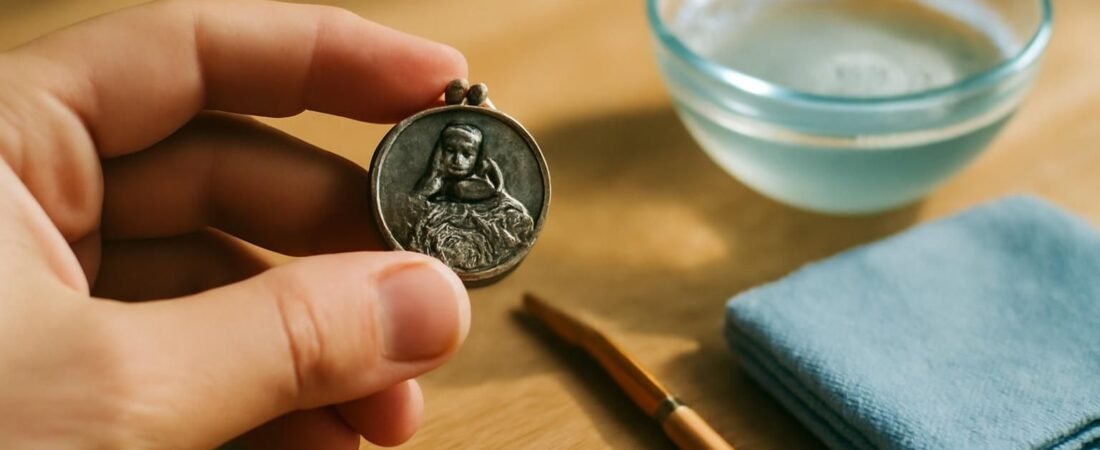 Comment nettoyer une médaille de saint sans abîmer les reliefs ?