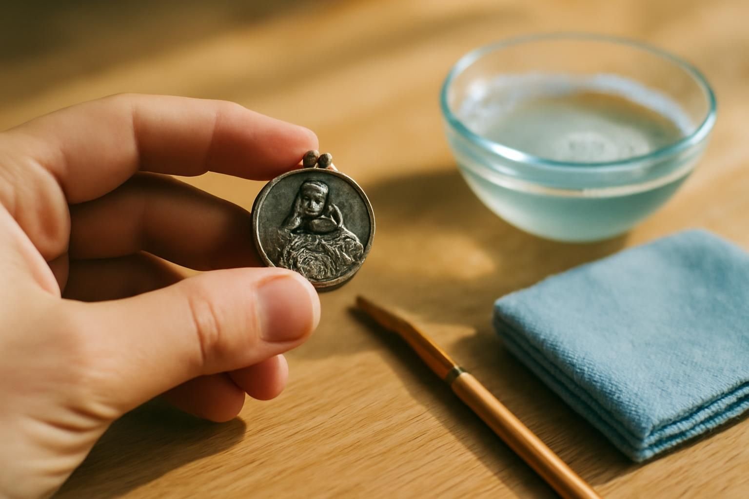 Comment nettoyer une médaille de saint sans abîmer les reliefs ?